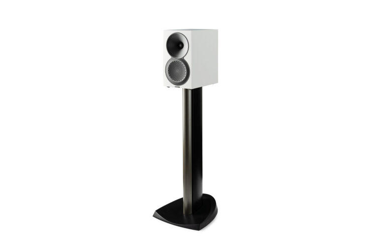 The Paradigm Premier 120 V2 speakers stand mounted.