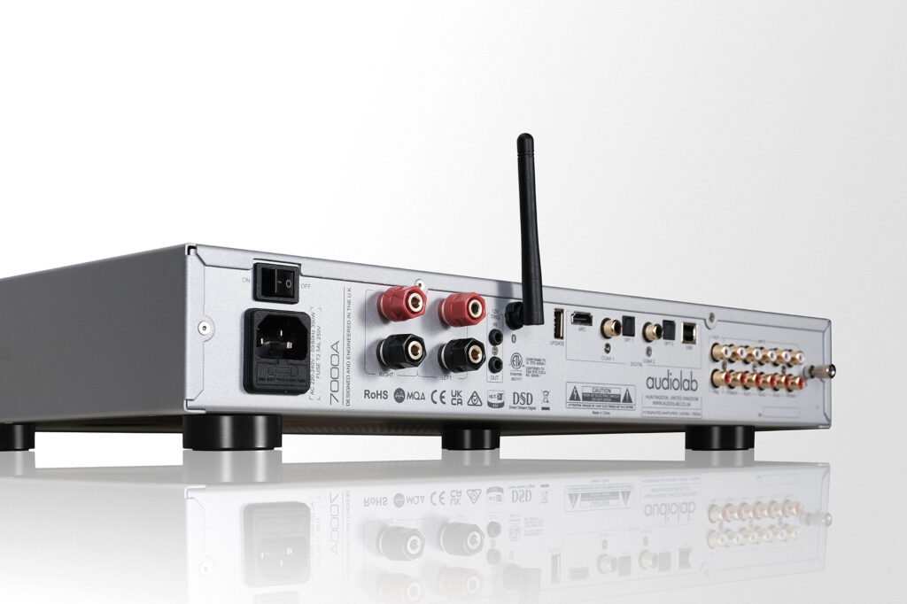 A look at the rear panel of the Audiolab 7000A integrated amp.