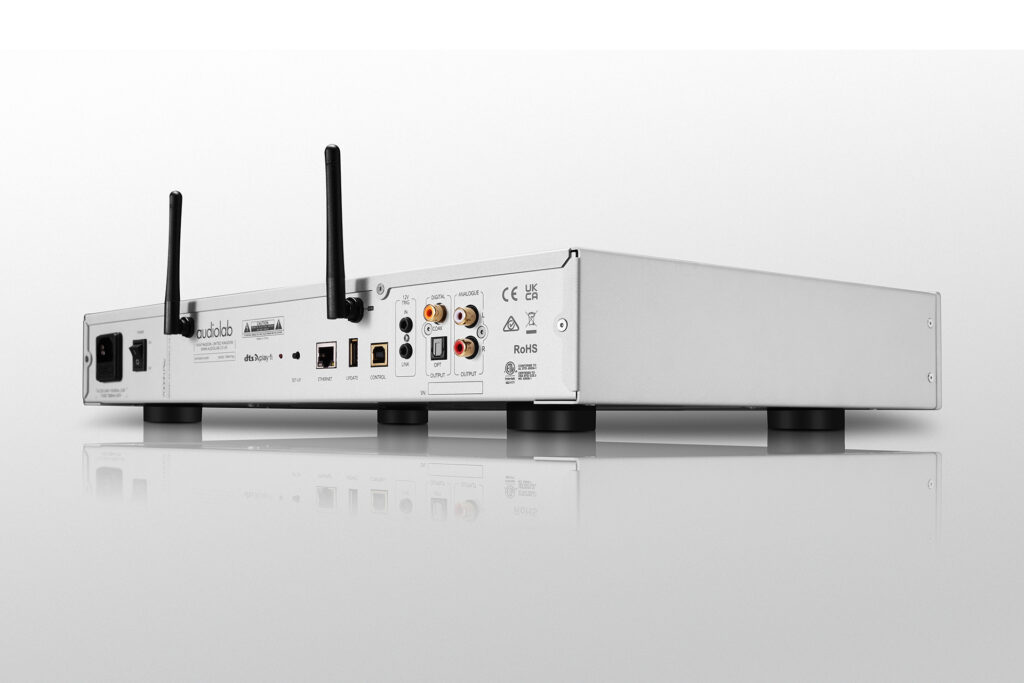 A rear look at the Audiolan 7000N music streamer.