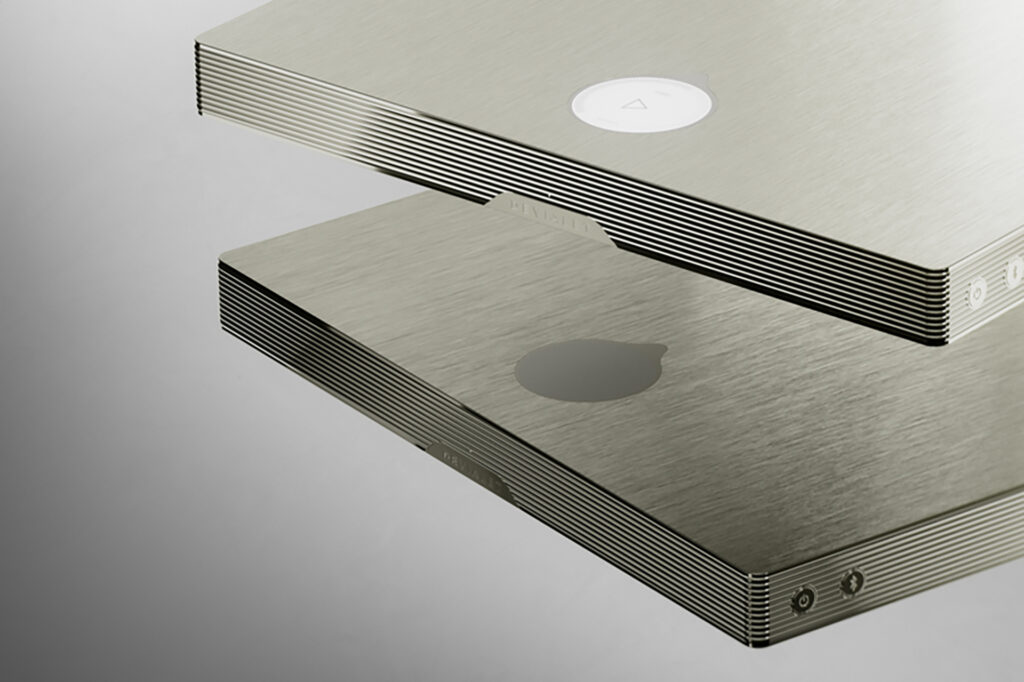 The Devaliet Astra Integrated amp "stacked" for visual effect (you don't need two to make great/better sound)/