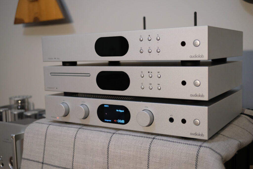 The Audiolab 7000 stack complete with the Audiolab 7000N, 7000A and 700 CDT at Frank's.