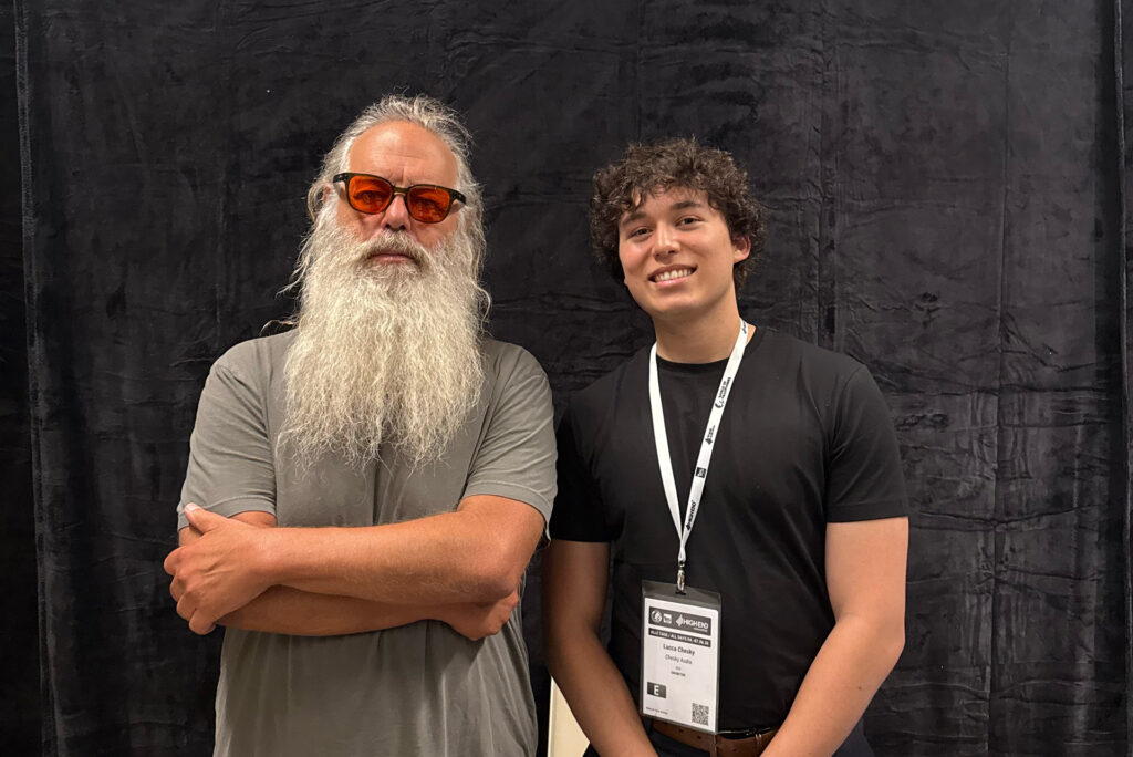 Modern speaker designer, Lucca Chesky, with legendary record producer, Rick Rubin, at HIFI Vienna 2026