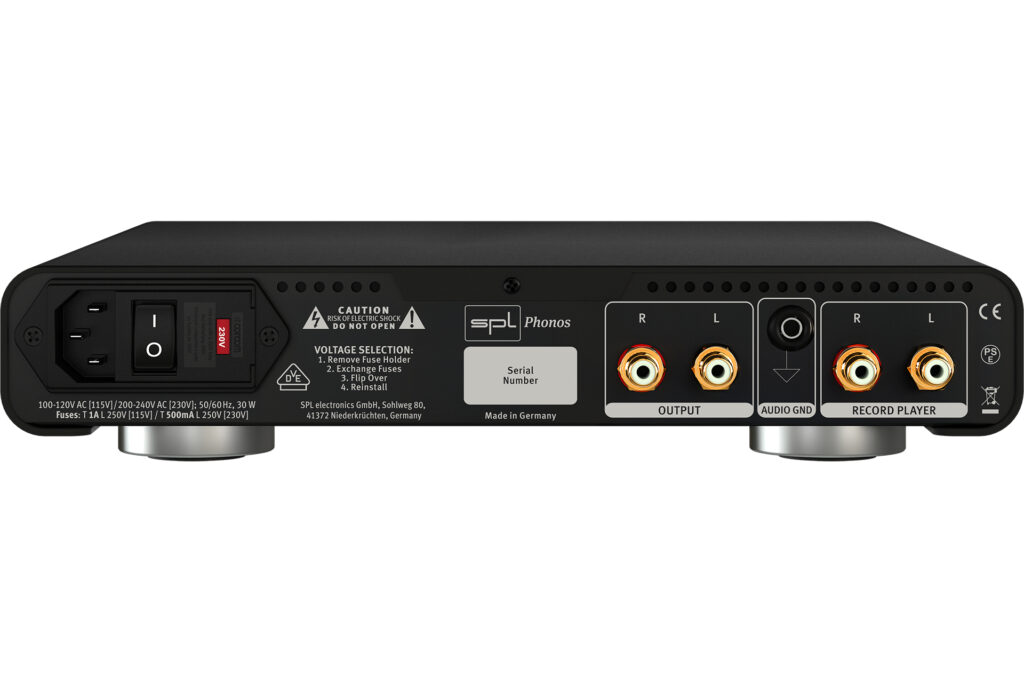 A look at the rear of the SPL Phonos Phonostge.