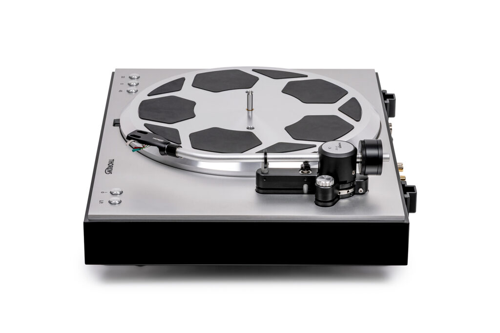 A side view of the Thorens 404 audiophile turntable. 