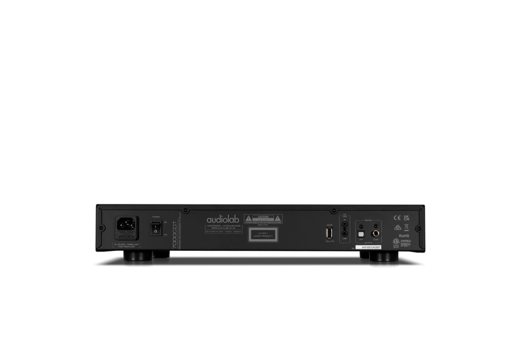 A look at the rear of the Audiolab 7000 CDT from the rear.