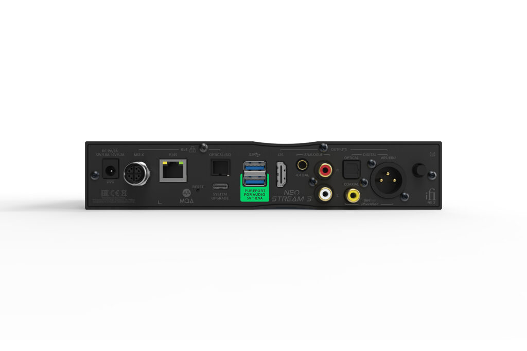 A look at the rear panel of the iFi Stream 3 Streamer DAC.