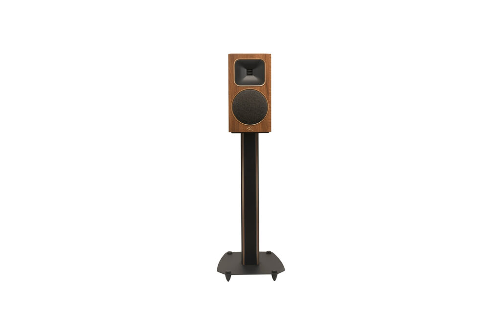 A MartinLogan Foundation B1 speaker stand mounted 