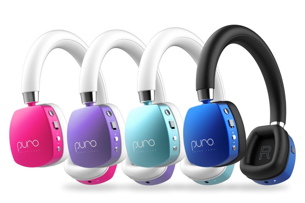 Rainbow colors for the Puro Sound Labs PuroQuiet Plus kids headphones.